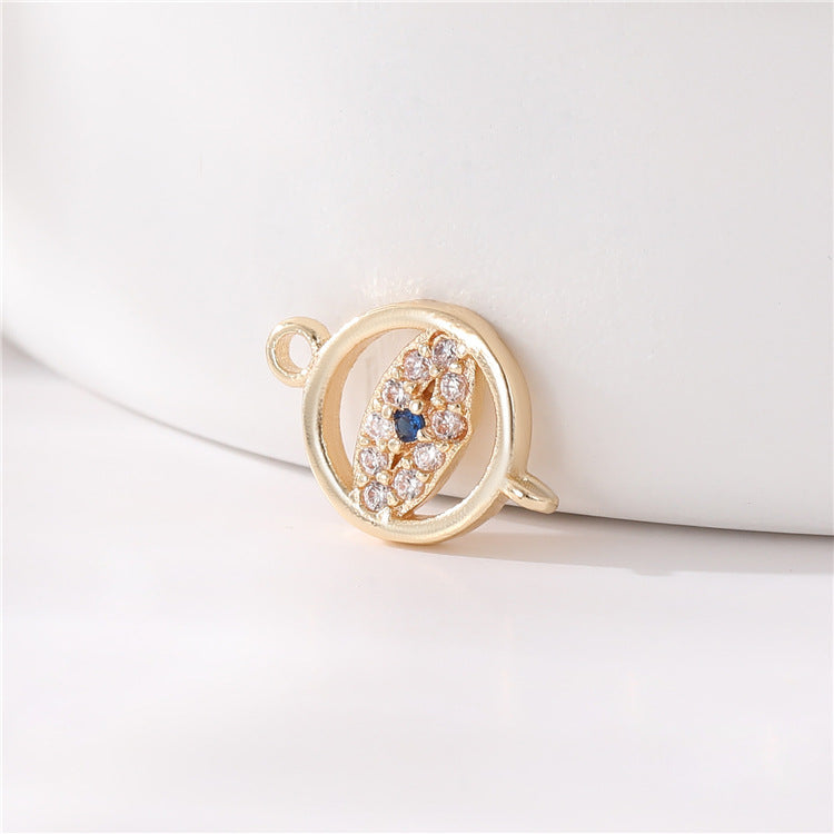 2 pendentif à breloque en forme de croix en forme de goutte d'eau orné de strass 14K GF
