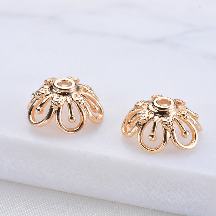 20 capuchons de perles florales, tasse 14K GF, entretoise de perles de charme