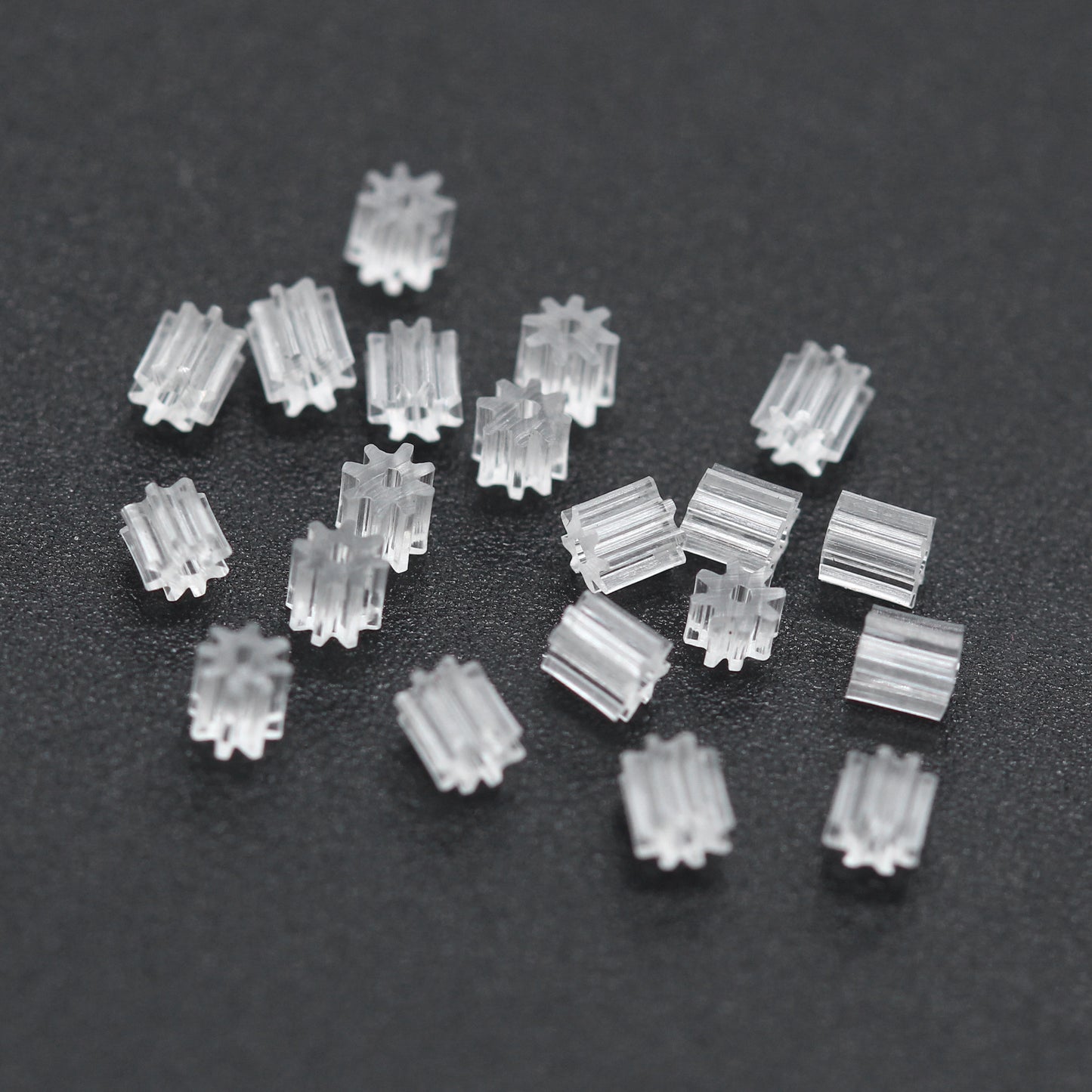 100 Zylinder Clover Gear Trommelpfosten Silikon-Silikagel-Ohrring-Rückenstopper