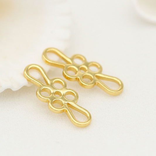 10 doppelt geschlungene florale Schleife-Glieder-Charm-Verbindungsstücke aus 14-karätigem GF