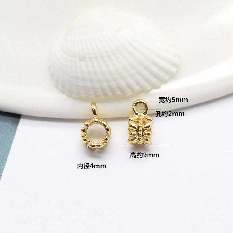 30 Pendentif à breloque tuyau floral 14K GF