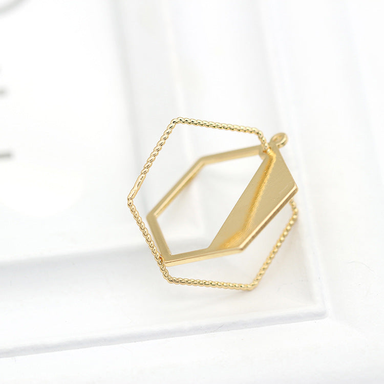 Pendentif à breloque 5 hexagones 14K GF