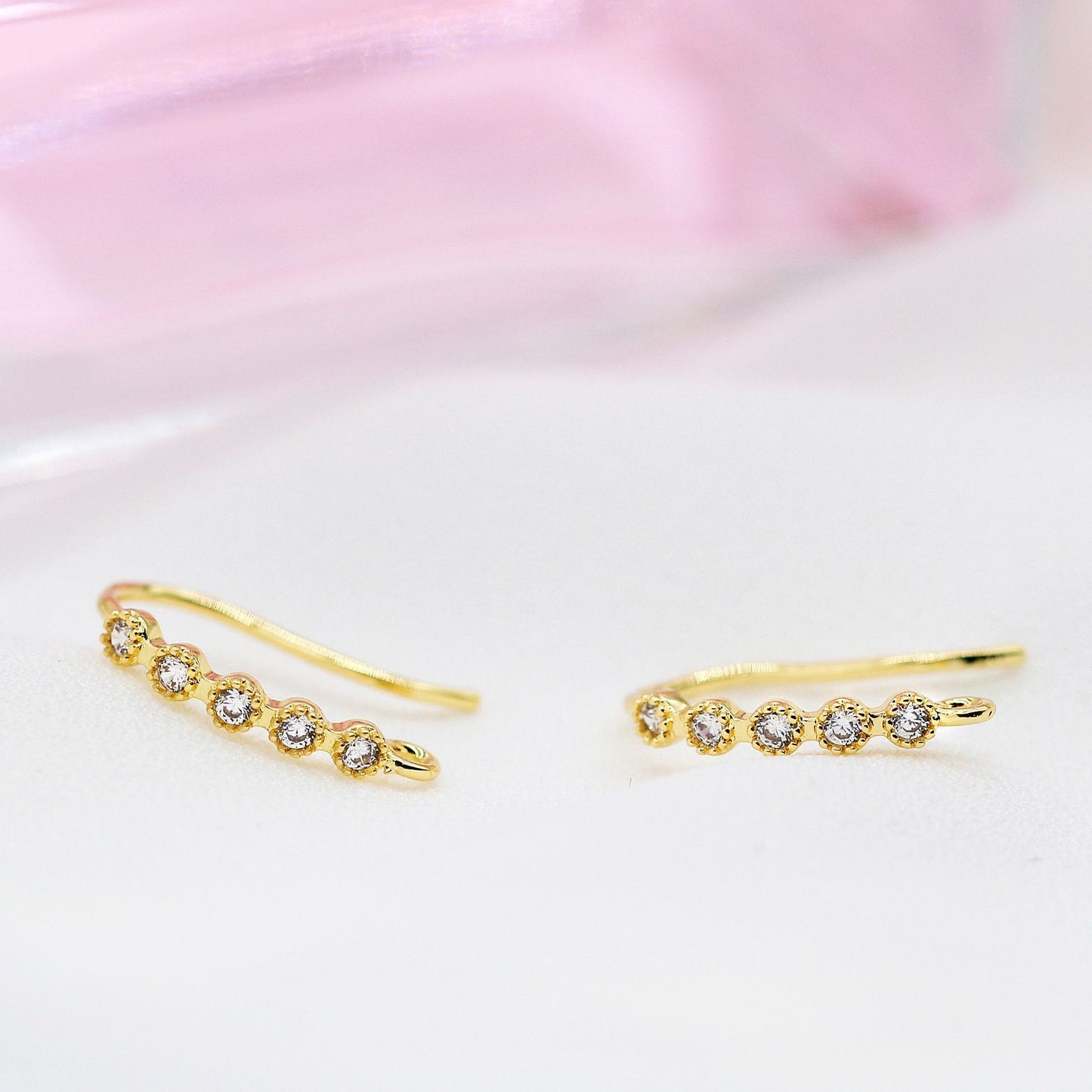 40 boucles d'oreilles à crochet multi-pierres ornées de strass 14K GF
