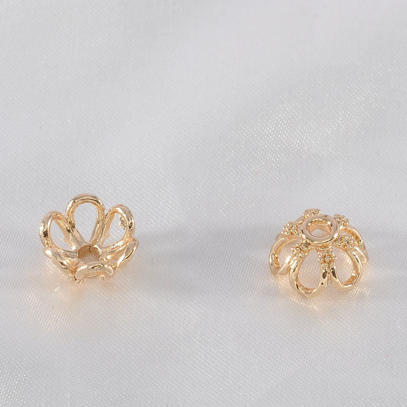 20 capuchons de perles florales, tasse 14K GF, entretoise de perles de charme