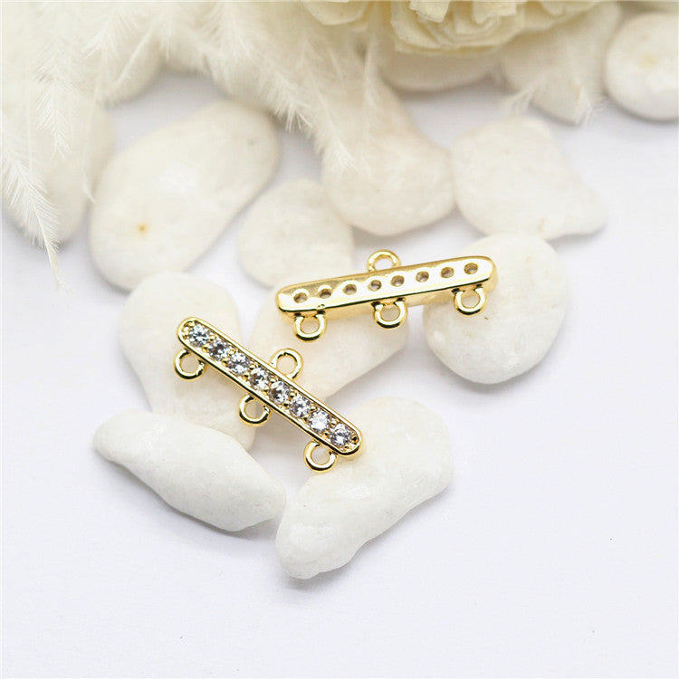 10 pendentifs à breloques à barre de bâton multi-boucles Rhienstone embelli 14K GF