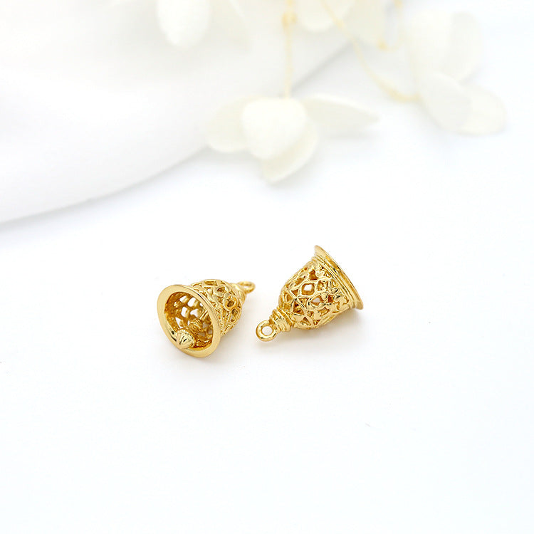 2 pendentifs à breloque cloche creuse 14K GF