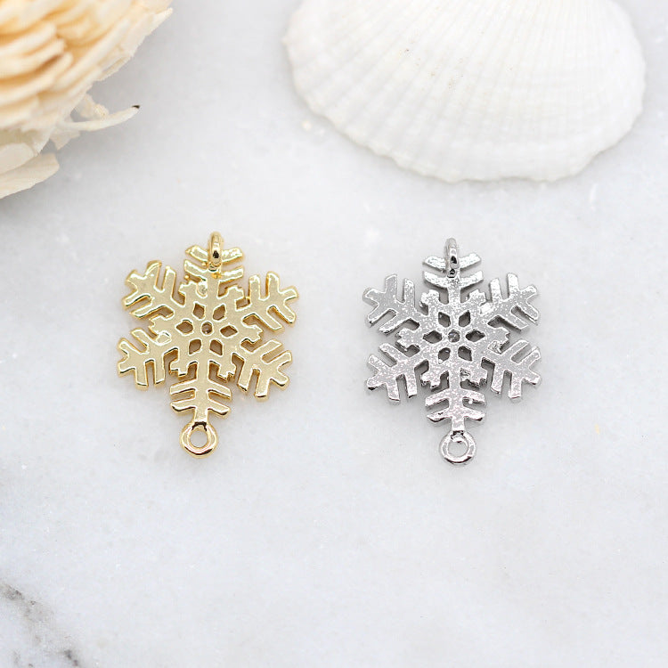 10 pendentif à breloque flocon de neige orné de strass 14K GF