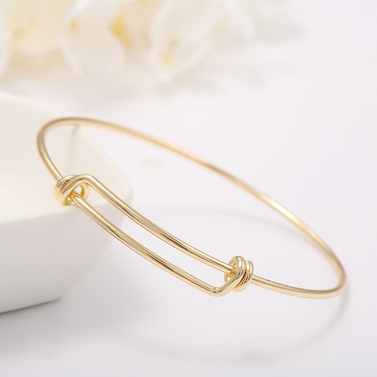 2 verstellbare schlichte Armreifen aus 14-karätigem GF-Armband