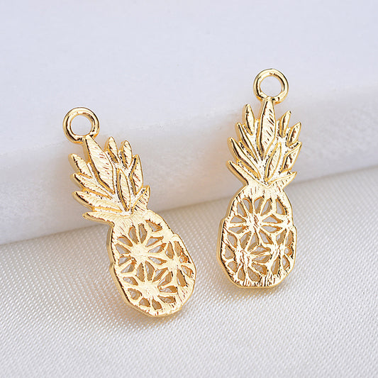 20 pendentif à breloque en forme d'ananas creux 14K GF