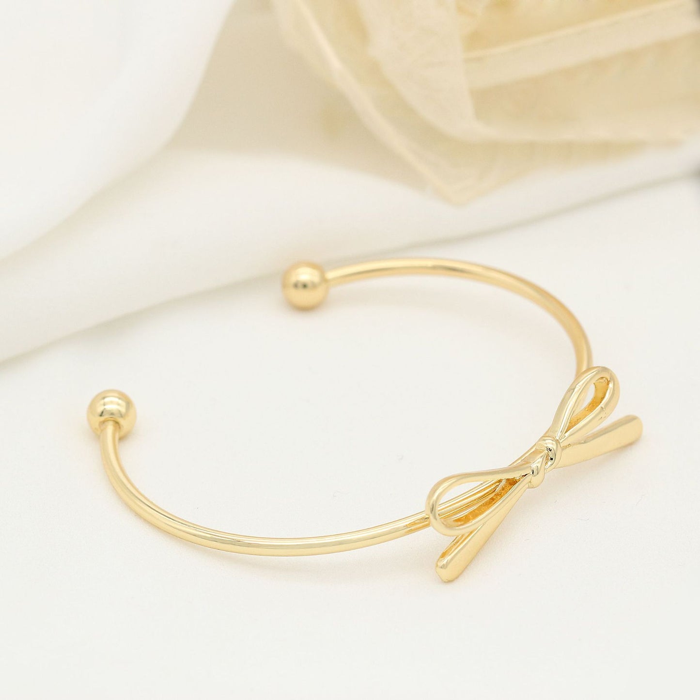 2 bracelets à nœud papillon en cercle ouvert 14K GF