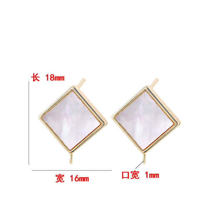 4 boucles d'oreilles triangle carré avec boucle d'oreille ornée de coquille 14K GF