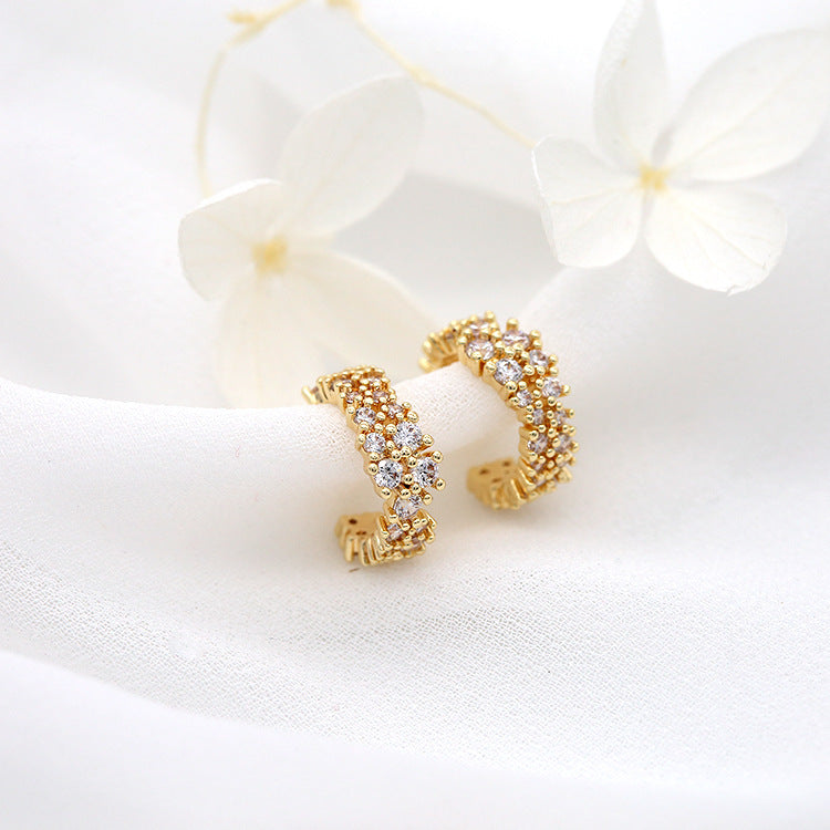 4 Cable Circle Earcuff Ear Cuffs Climber No Piercing Earring 14K GF Earing