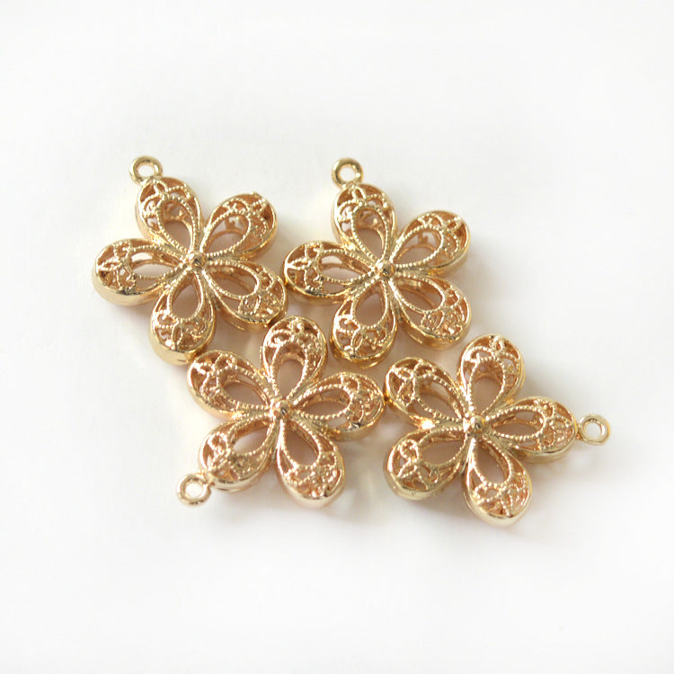 20 pendentif à breloque florale creuse 14K GF