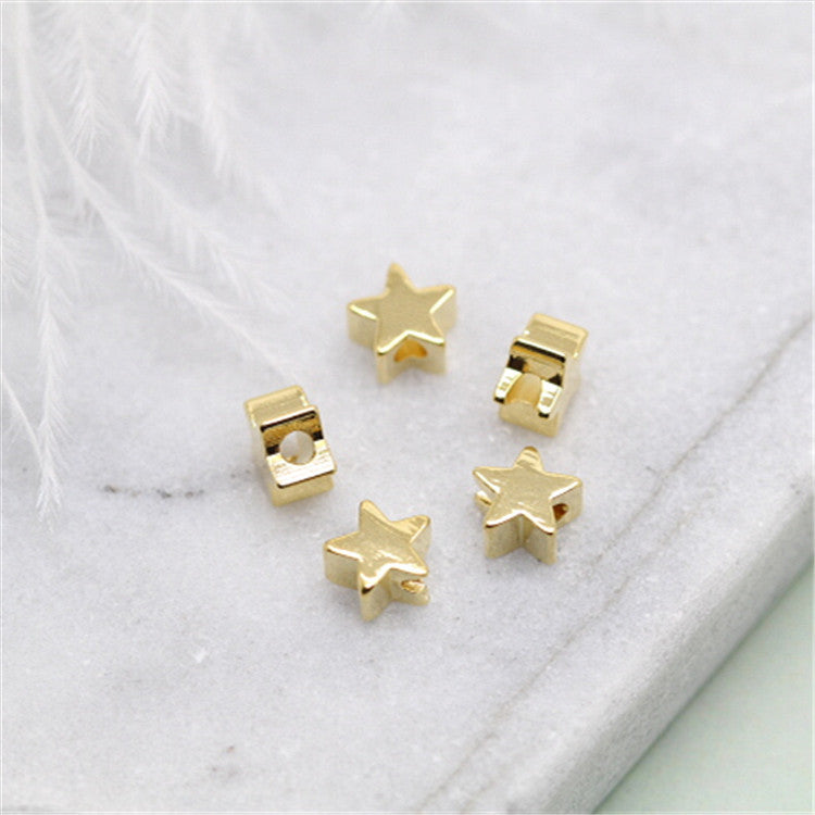 50 minuscules perles étoiles brillantes 14K GF Charm Beadwork Spacer
