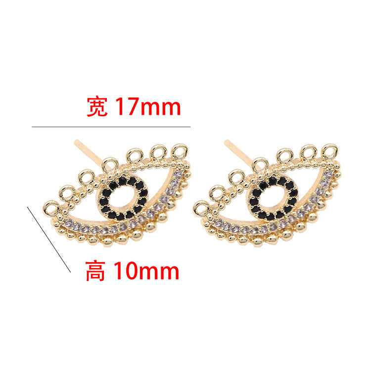 Boucles d'oreilles à 4 œillets ornées de strass 14K GF