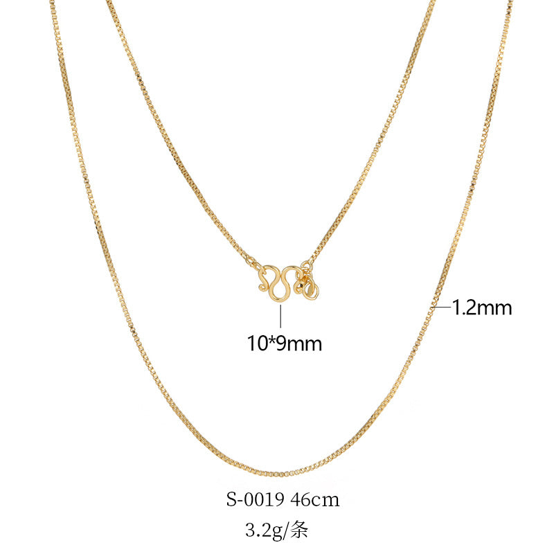 2 Cable Box Singapore Beaded Chain Necklace with Extender 14K GF Choker