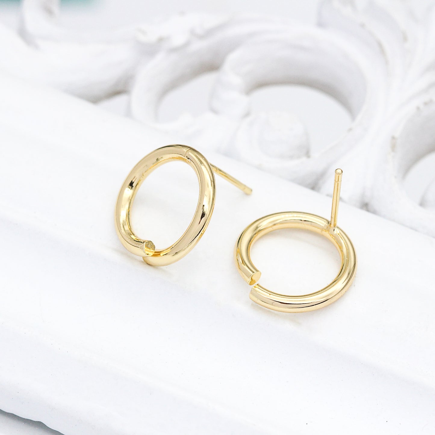 20 boucles d'oreilles à tige en cercle ouvert 14K GF