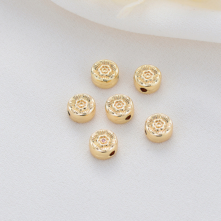 10 Roundelle Bead Charm 14K GF Charm Beadwork Spacer