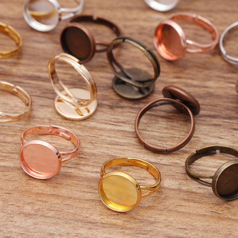 40 anneau de cercle ouvrable de tasse de lunette de bord uni 18KGP 10mm 12mm 14mm 16mm 18mm 20mm cabochon rond Base vierge réglage de pierres précieuses