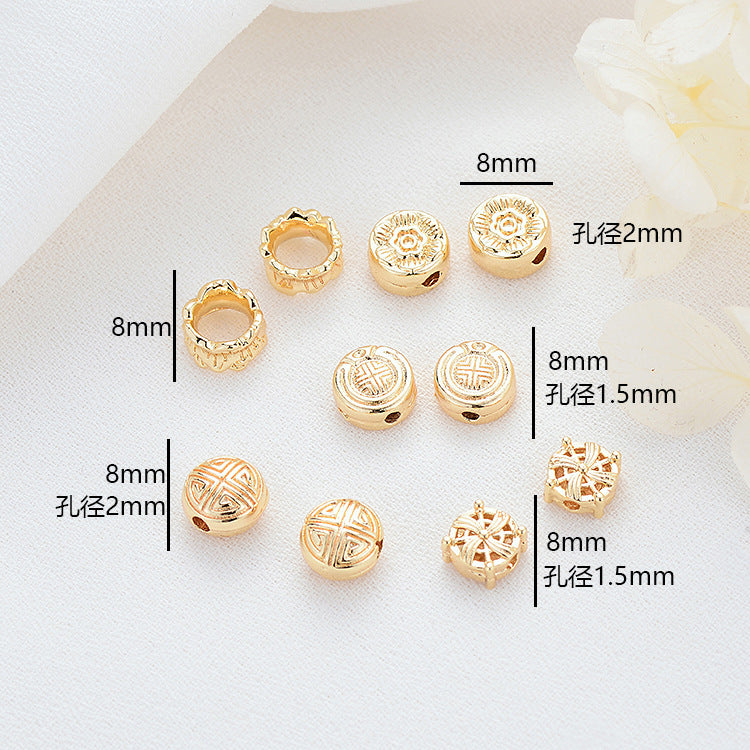 10 Roundelle Bead Charm 14K GF Charm Beadwork Spacer
