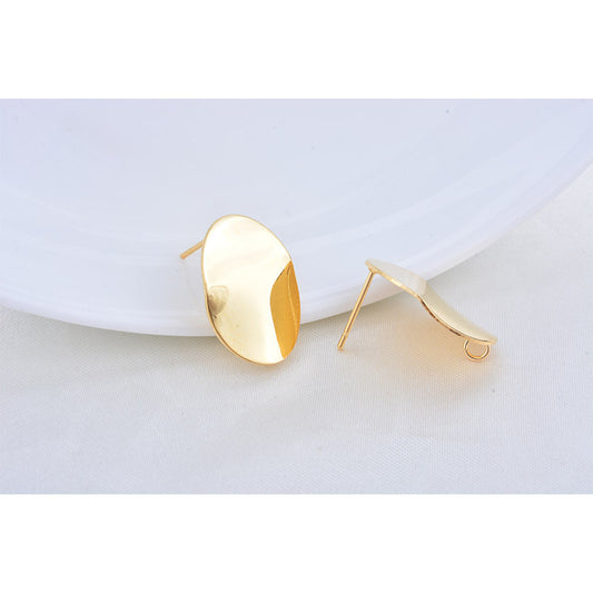 20 glänzende ovale Ohrstecker mit Öse aus 14-karätigem GF