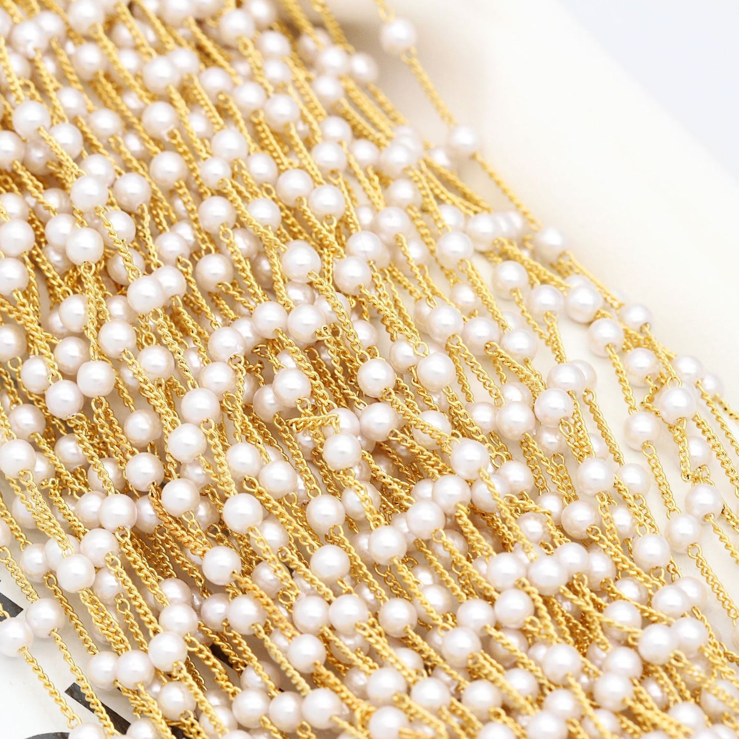 Chaîne câble de 2 mètres 14K GF ornée de perles