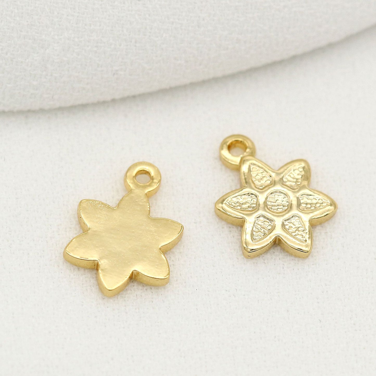 10 pendentif à breloque florale 14K GF