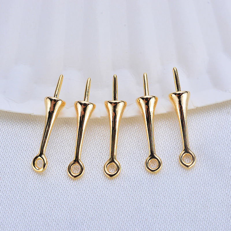100 pinces à pince 14K GF pendentif connecteur supérieur à moitié percé perle vierge