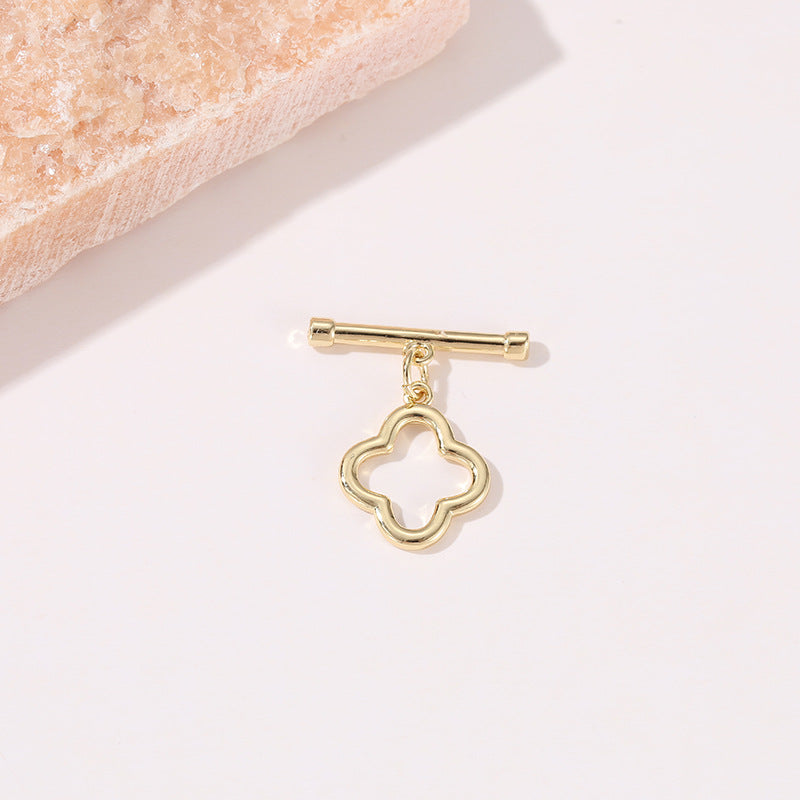 Connecteur de fermoirs OT 2 cercles floraux ronds 14K GF