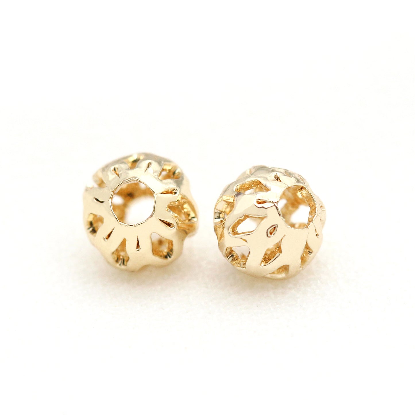 20 perles rondes creuses 14K GF, breloque en cuivre, entretoise de perles