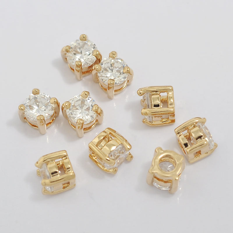 20 pendentifs à breloques en pierre ronde ornés de strass 14K GF