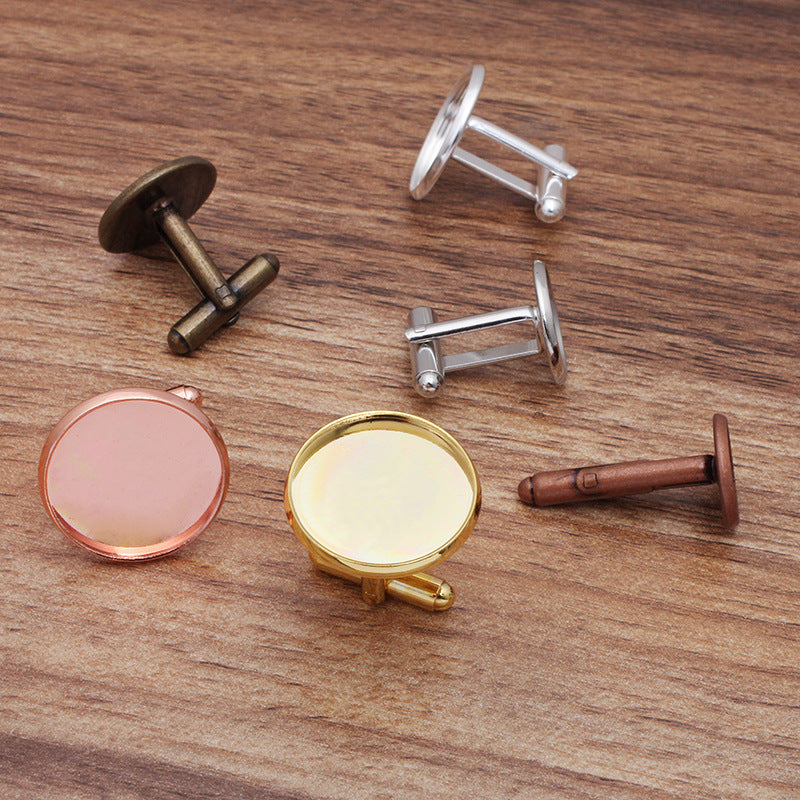 20 Bezel Cup Plain Cufflink 18KGP 12mm 14mm 16mm 18mm 20mm Round Cabochon Blank Base Gemstone Setting