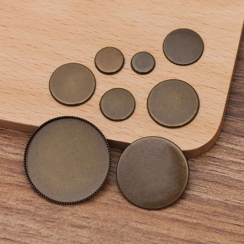 100 Serrated Edge Bezel Cup Charm Flat Back Settings Antique Bronze 8mm - 30mm Round Cabochon Rhinestone Zircon Gemstone Blank Base