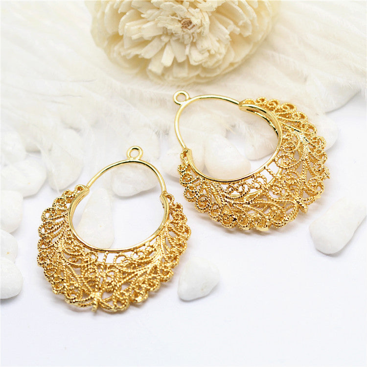 10 hohle ovale Charm-Anhänger 14K GF
