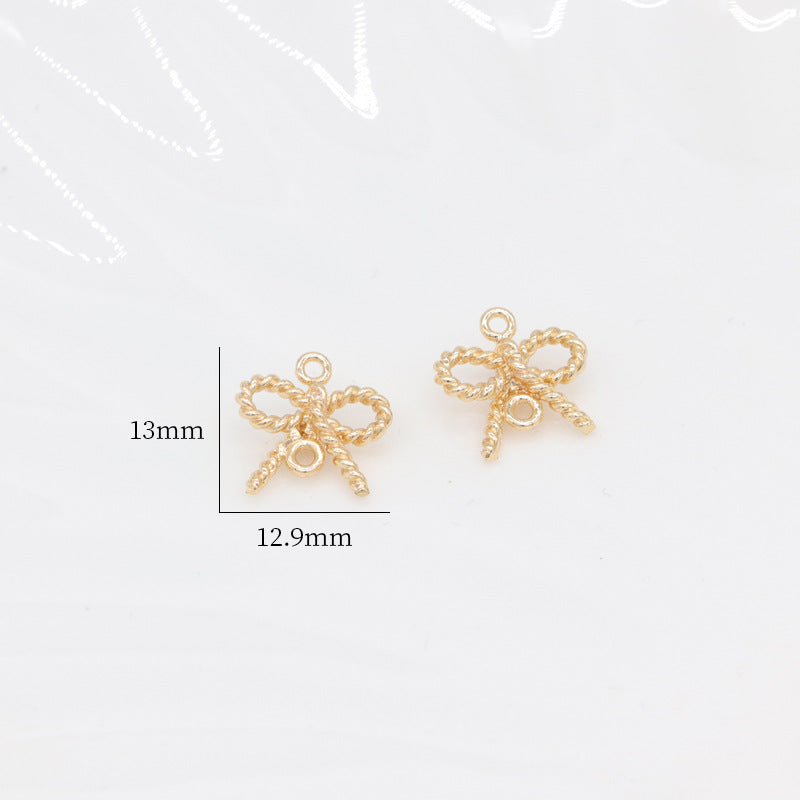 2 connecteurs de charme Bowknot à double boucle 14K GF
