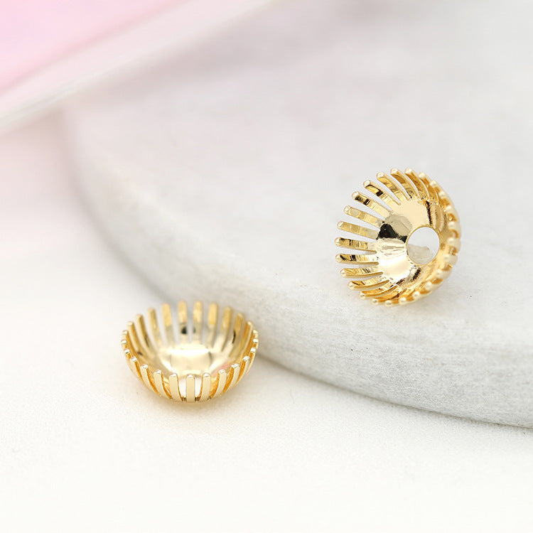 10 capuchons de perles florales, tasse 14K GF, entretoise de perles de charme