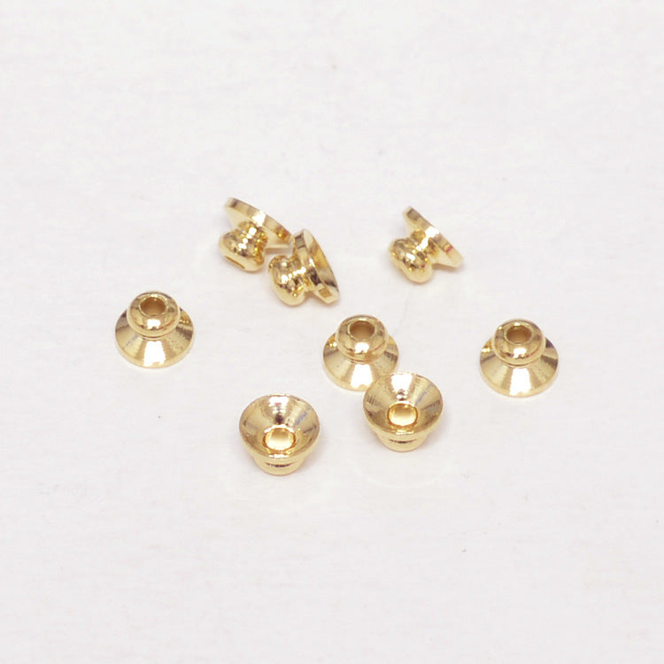 100 capuchon de perle conique brillant, tasse 14K GF, entretoise de perles de charme