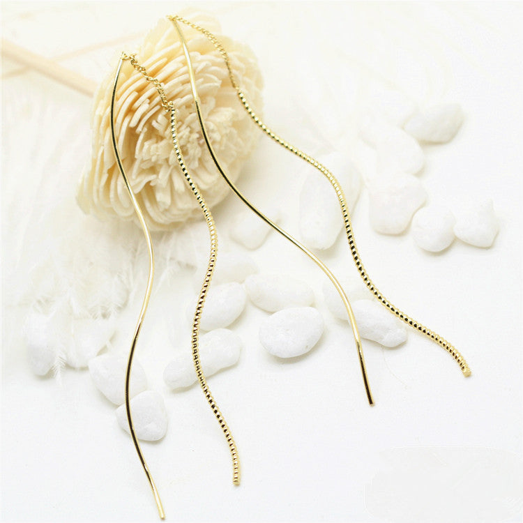 20 boucles d'oreilles à enfiler de chaîne de câble à ondes incurvées 14K GF Earing