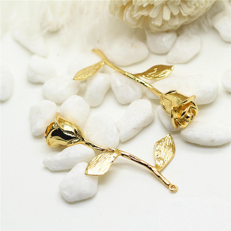Pendentif à breloque florale 10 roses 14K GF