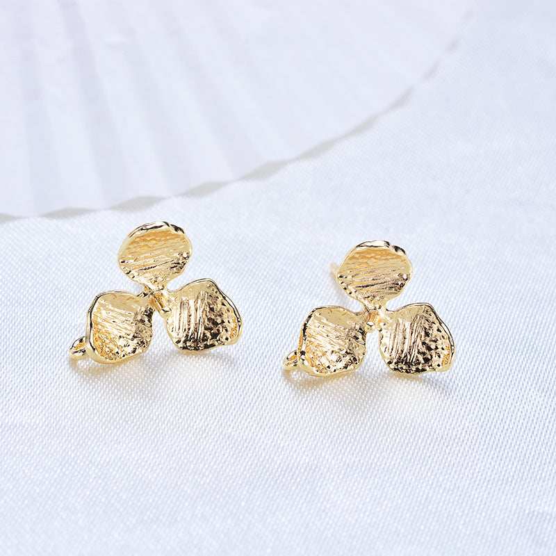 20 Floral Stud Earrings with Loop 14K GF Half Drilled Pearl Bead Blank