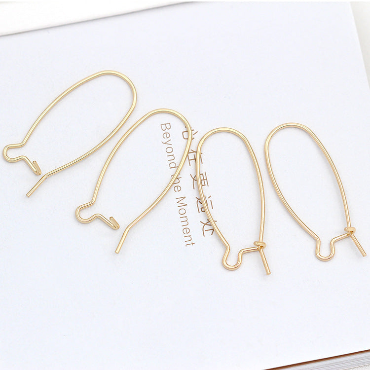 4 boucles d'oreilles à crochet ovale uni 14K GF Earing