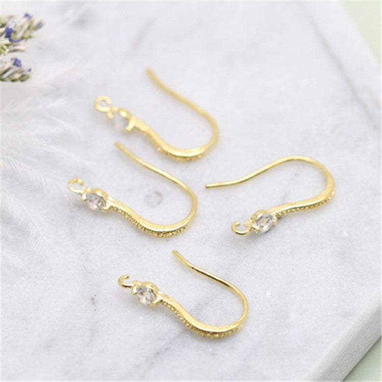 Boucles d'oreilles à 10 crochets ornées de strass 14K GF