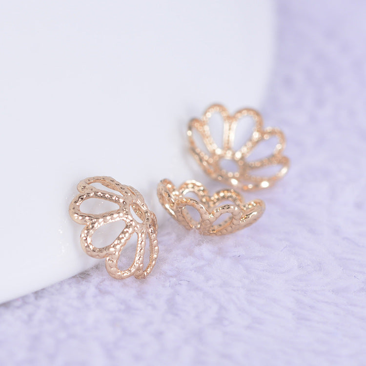 100 tasse de capuchon de perles florales 14K GF, entretoise de perles de charme