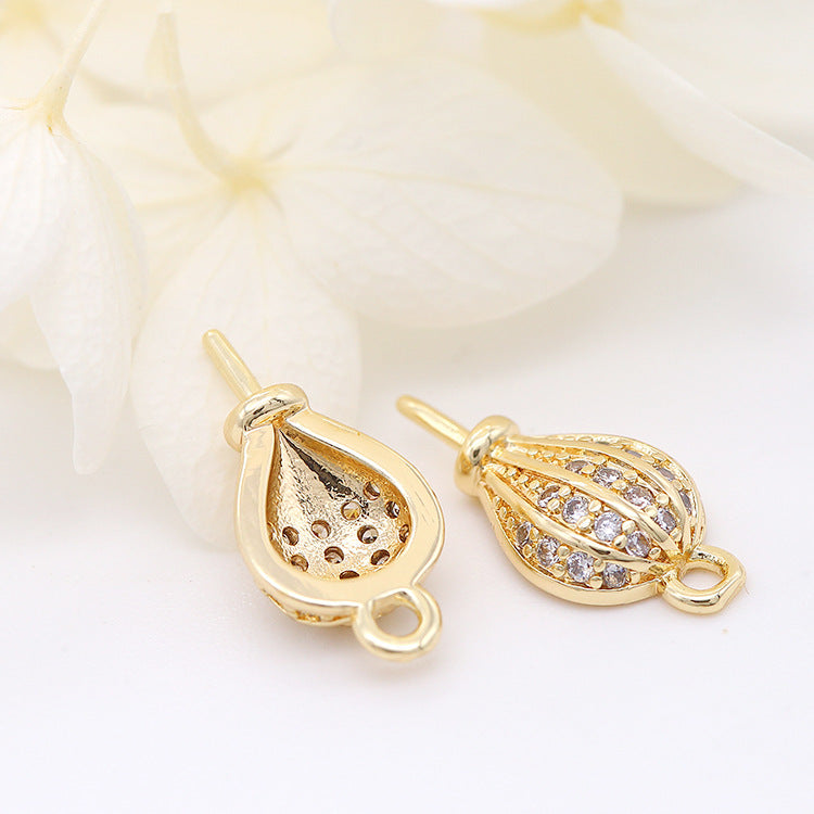 2 pendentif à breloque ballon strass embelli 14K GF perle à moitié percée perle vierge