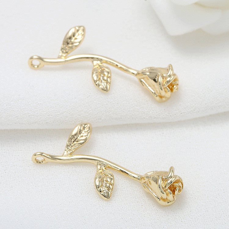 Pendentif à breloque florale 10 roses 14K GF