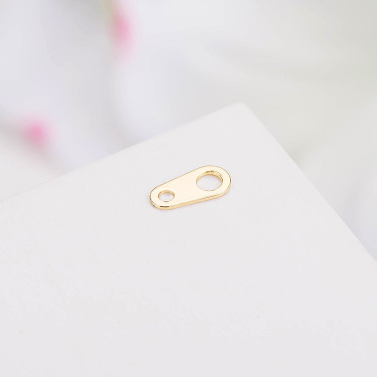 10 doppelt geschlungene Tiny Tag Charm Kettenendverbinder 14K GF
