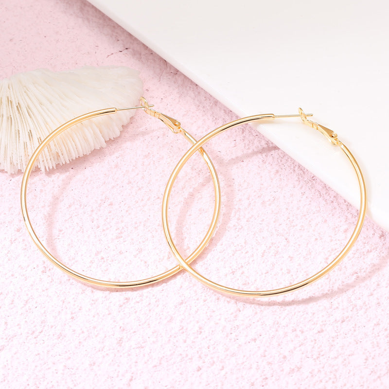 4 boucles d'oreilles créoles épaisses en cercles torsadés 14K GF Earing