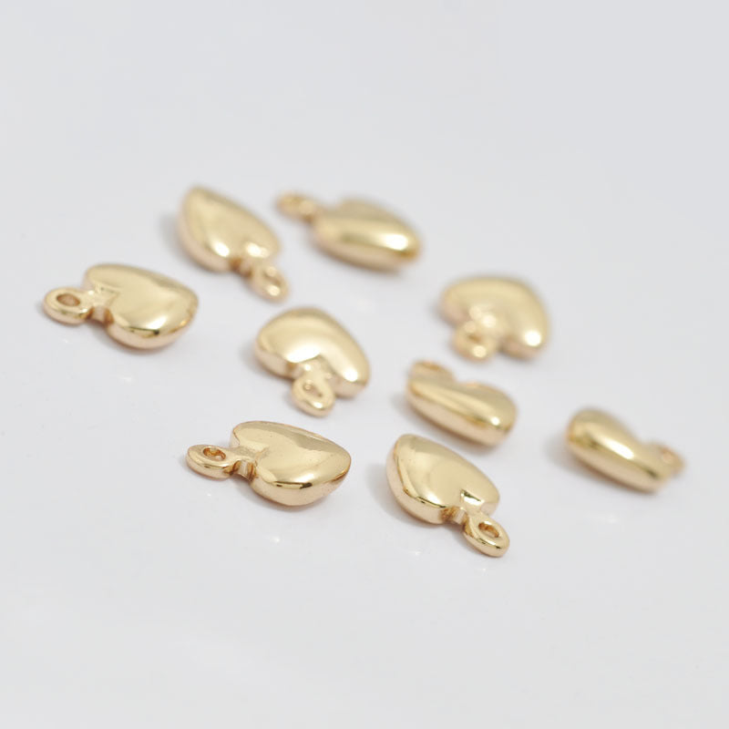 100 petit coeur avec pendentif à breloque en boucle 14K GF goutte d'extrémité de chaîne étendue