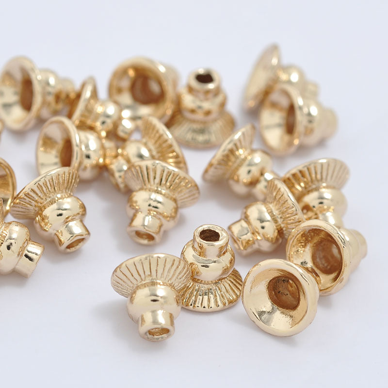 20 Cône Perle Cap Tasse 14K GF Charme Perles Entretoise