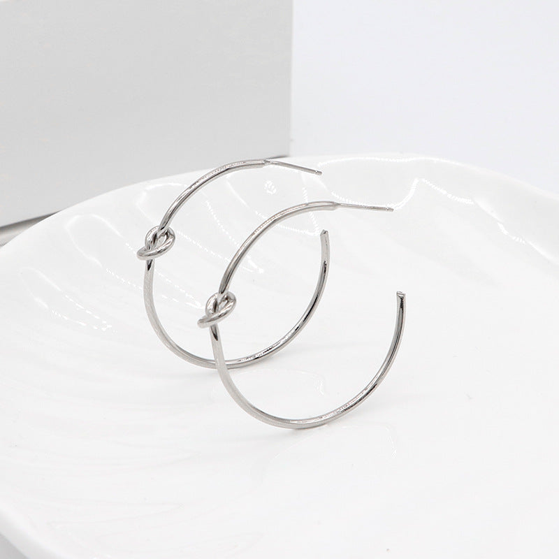 4 Knot Circle Stud Earrings 14K GF